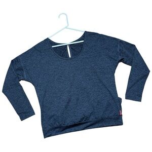 Hard Tail Forever Long Sleeve Cross Back Brushed Top NWOT In Charcoal Gray Sz XS